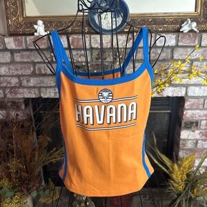 BDG Havana Orange & Blue Tank Top Sz Large